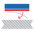 With adhesive tape