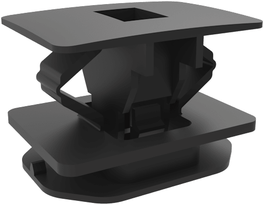 Panel fasteners in two or more pieces