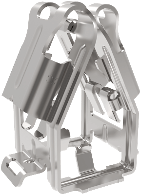 Panel fasteners in two or more pieces